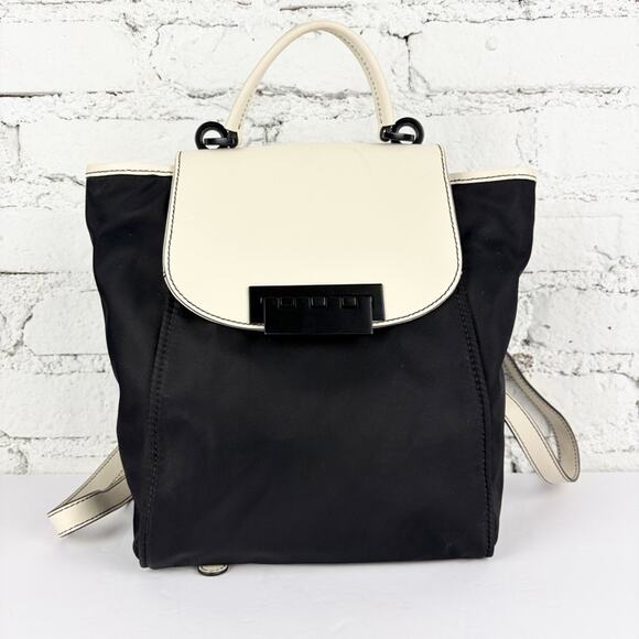Zac Posen White Leather Black Nylon Backpack Purse main image 6